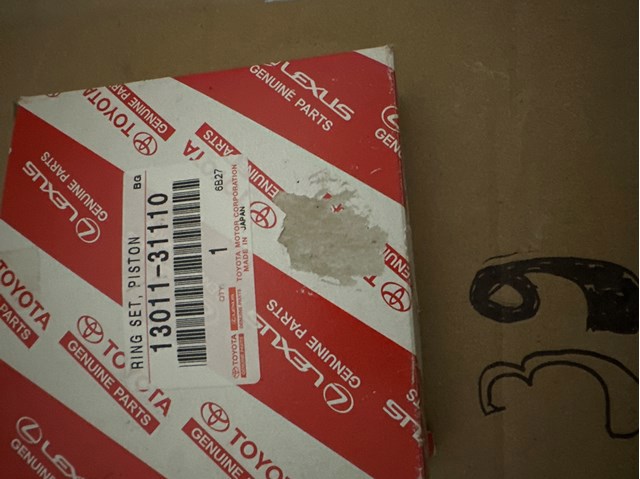Комплект поршневих кілець, STD 1301131110 TOYOTA