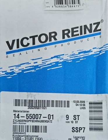 Болт головки блоку циліндрів, ГБЦ 145500701 VICTOR REINZ
