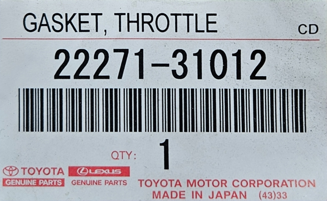 Прокладка дросельної заслінки 2227131012 TOYOTA