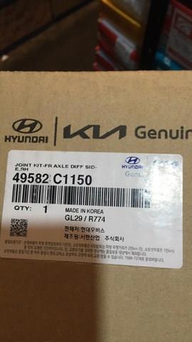 ШРУС внутрішній, передній, правий 49582C1150 HYUNDAI