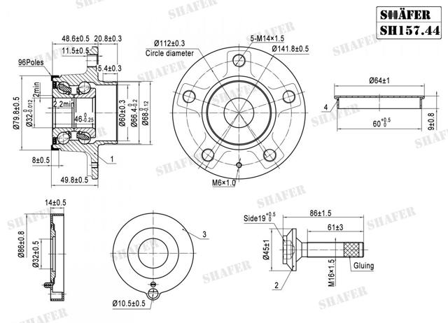 Маточина задня SH15744 SHAFER