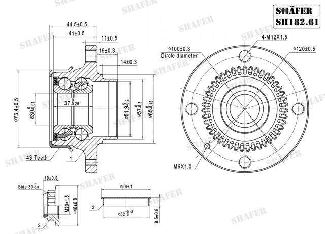 Маточина заднього колеса SH18261K SHAFER