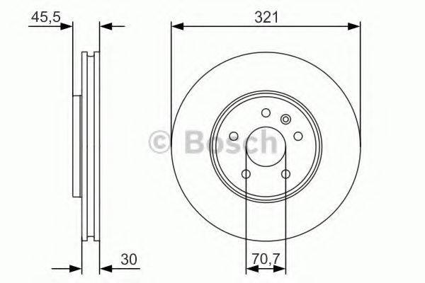 Диск переднього гальма 0986479667 BOSCH
