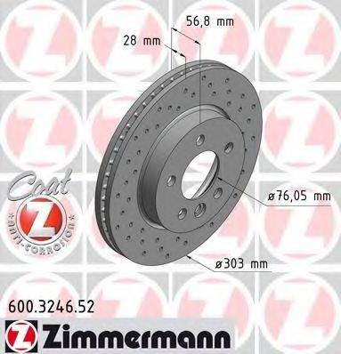Диск гальмівний передній 600324652 ZIMMERMANN