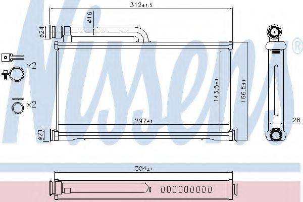 Радіатор опалювача салону Ауді A6 C6