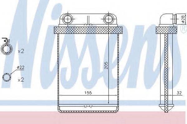 Радіатор опалювача салону 72671 NISSENS