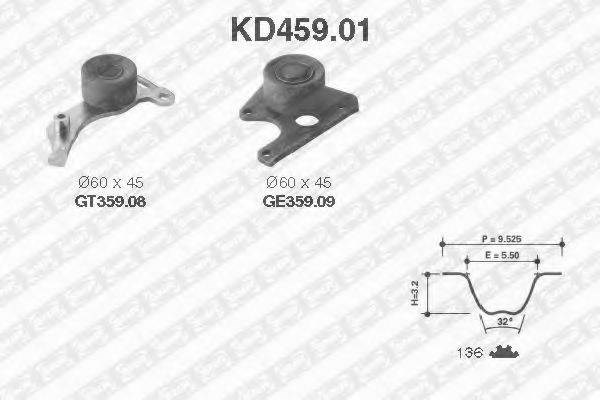Ремінь ГРМ, комплект KD45901 SNR