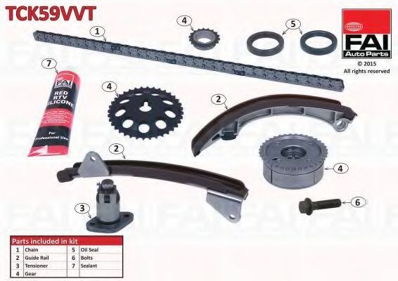 Ланцюг ГРМ, комплект TCK59VVT FAI