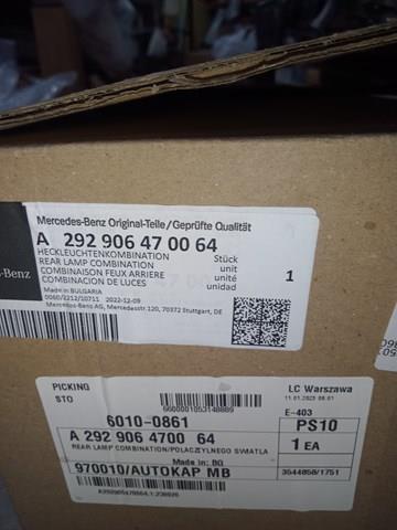 Ліхтар задній лівий A292906470064 MERCEDES