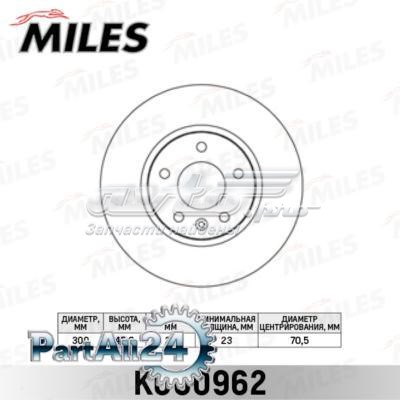 K000962 Miles диск гальмівний передній