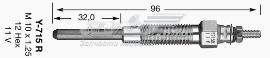 Свічка накалу Y715R NGK