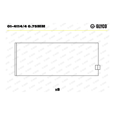 GL0141144075MM Glyco Підшипник коленвала, шатунів, комплект, 3-й ремонт (+0,75)