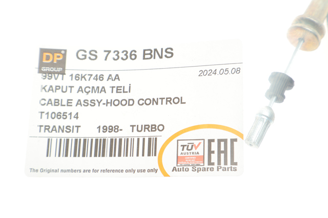 Трос відкривання капота DP Group GS7336BNS