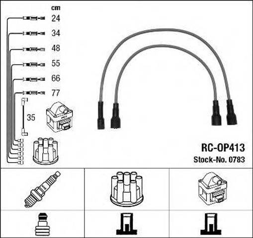 Дріт високовольтний, комплект RCOP413 NGK