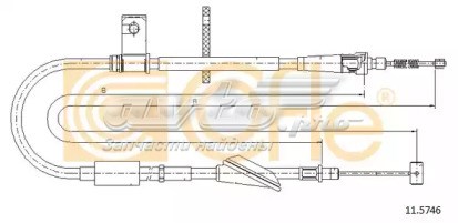 Трос ручного гальма задній, лівий 115746 Cofle