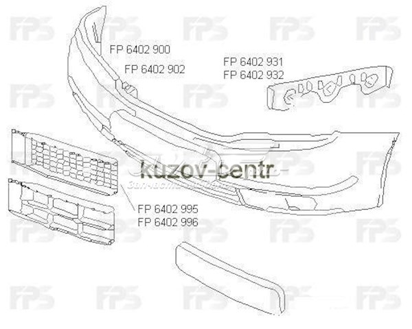 Решітка переднього бампера, ліва FPS FP6402995 ціна, від 3.20 USD