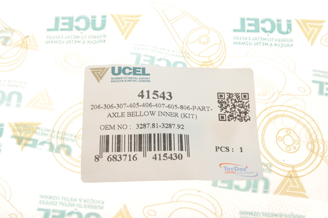 Пильник ШРУСа внутрішній, передній піввісі Uc-el 41543