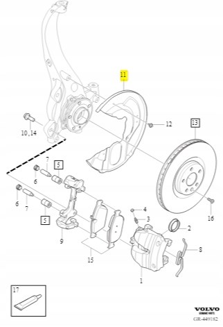 31362688 Volvo Захист гальмівного диска, переднього, правого