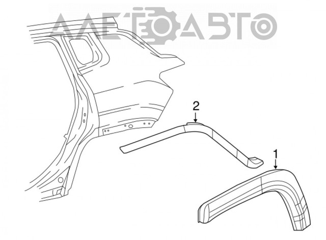 Молдинг задньої арки крила, правий FPS FP3812522 ціна, від 22.96 USD