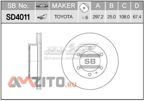 Диск переднього гальма Sangsin SD4011 ціна, від 40.00 USD