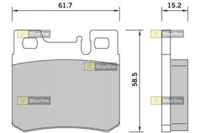BDS385 Starline Колодки гальмівні задні, дискові