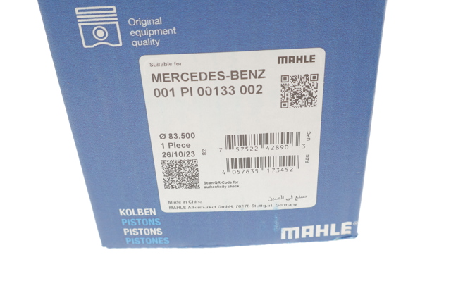 Поршня, 2-й ремонт (+0,50) Mahle Original 001PI00133002 ціна, від 101.18 USD