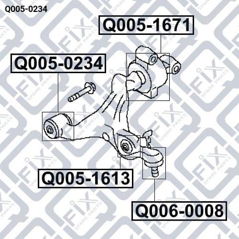 Сайлентблок нижнього важеля передньої підвіски Q-fix Q0050234 ціна, від 4.33 USD