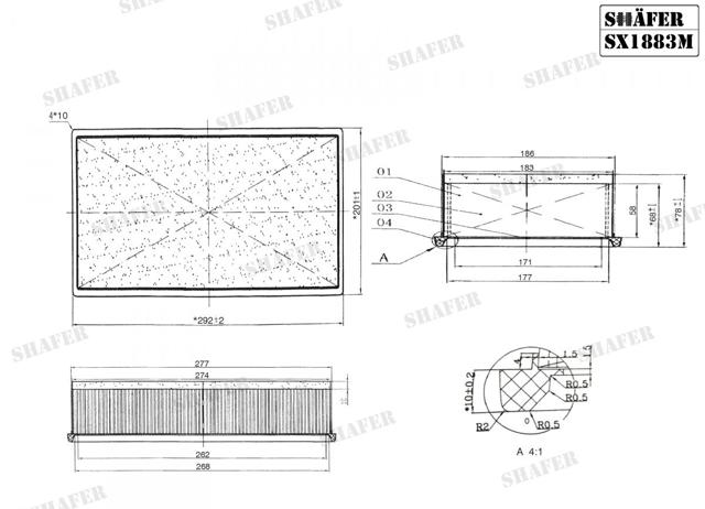 Елемент повітряного фільтра Shafer SX1883M ціна, від 4.81 USD