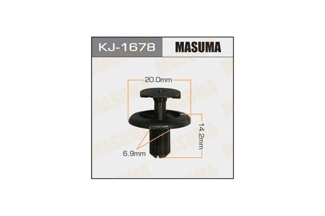 Пістон (кліп) кріплення підкрилки переднього крила KJ1678 Masuma