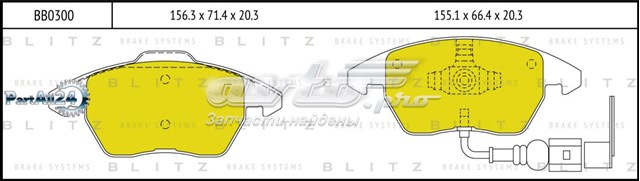 Колодки гальмівні передні, дискові BB0300 Blitz