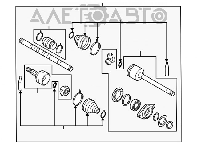 Піввісь (привід) передня, права XX391001AA0A Market (OEM)