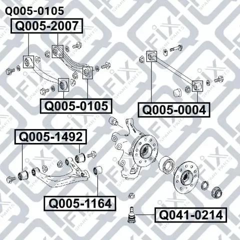 Купити Q0050105 Q-fix Сайлентблок заднього верхнього важеля