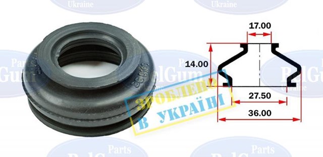 Пильник кульової опори задньої підвіски 1212 Metgum