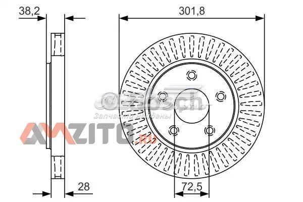 0986479U45 Bosch Гальмо дискове переднє