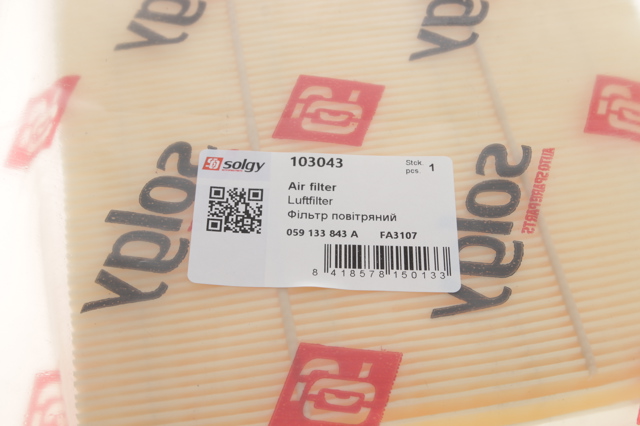 Повітряний фільтр 103043 Solgy