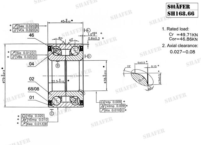 Підшипник задньої ступиці SH16866 Shafer