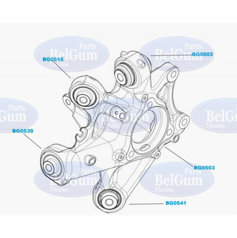 Сайлентблок заднього кулака Belgum BG0503