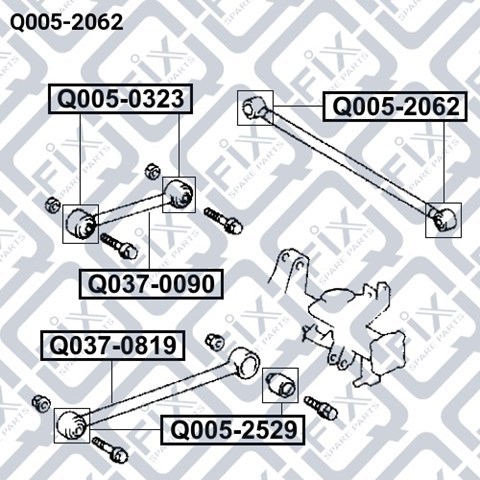 Сайлентблок тяги поперечної, задньої підвіски Q0052062 Q-fix