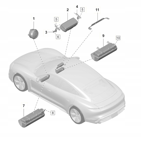 Купити 9J1880841D Porsche Подушка безпеки, водійська, AIRBAG, захисту колін