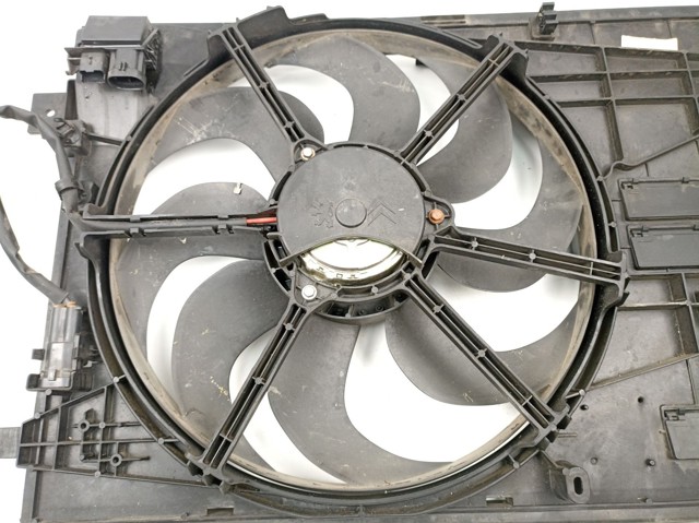 9806313580 Peugeot/Citroen Дифузор радіатора охолодження, в зборі з мотором і крильчаткою