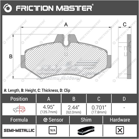 MKD928 Friction Master Колодки гальмівні задні, дискові