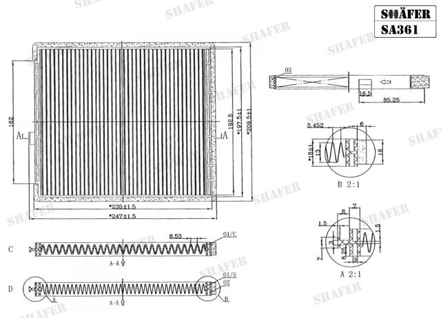 SA361 Shafer Внутрішньосалонний фільтр