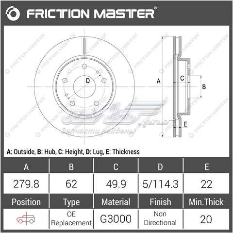 R1217 Friction Master Гальмо дискове переднє