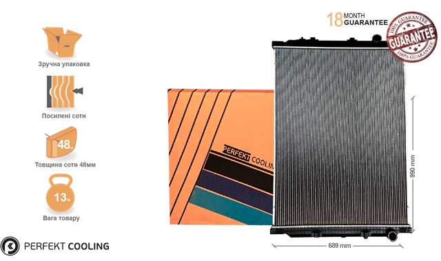 Радіатор основний Perfekt Cooling 141RV579201 ціна, від 327.15 USD