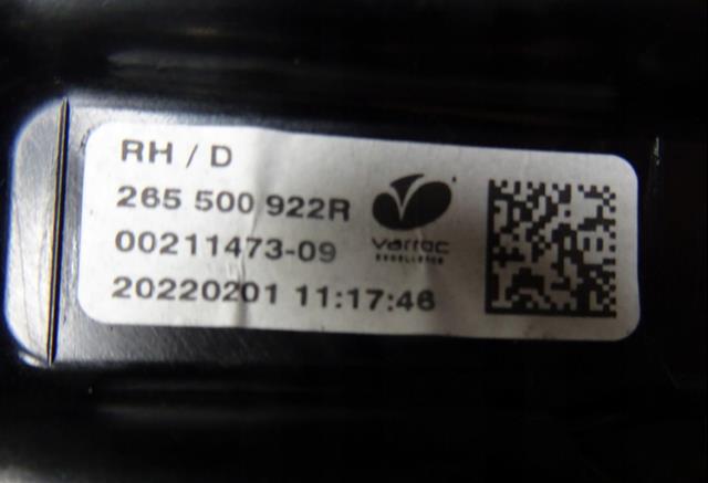 Задня права фара 265500922R Renault (RVI)