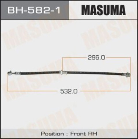 Шланг гальмівний передній, правий BH5821 Masuma