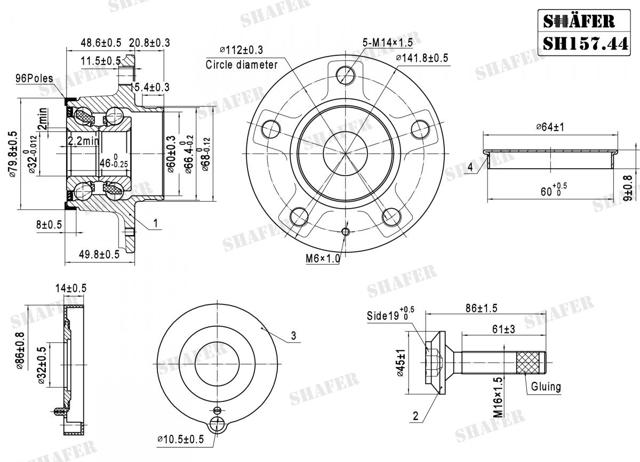 Задня маточина SH15744K Shafer