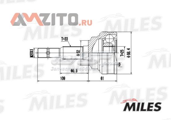 ШРУС зовнішній передній GA20350 Miles