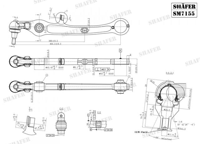 Важіль передньої підвіски нижній, лівий/правий SM7155 Shafer