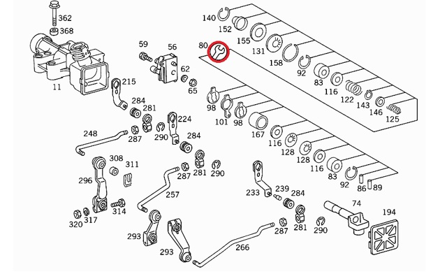 Ремкомплект куліси перемикання передач MERCEDES 6012605182 Ремкомплект куліси перемикання передач MERCEDES 6012605182